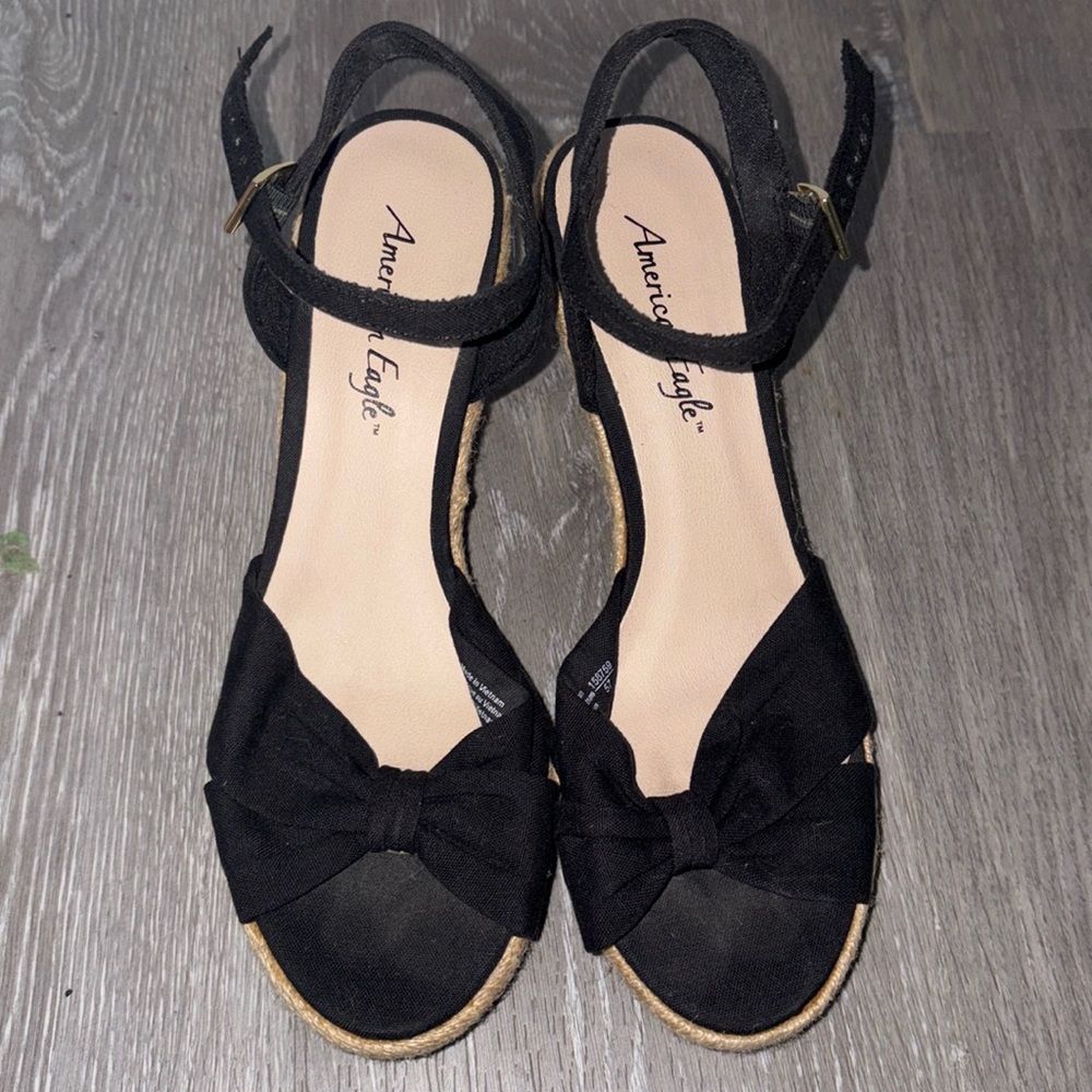 American Eagle Black Sandal Heels